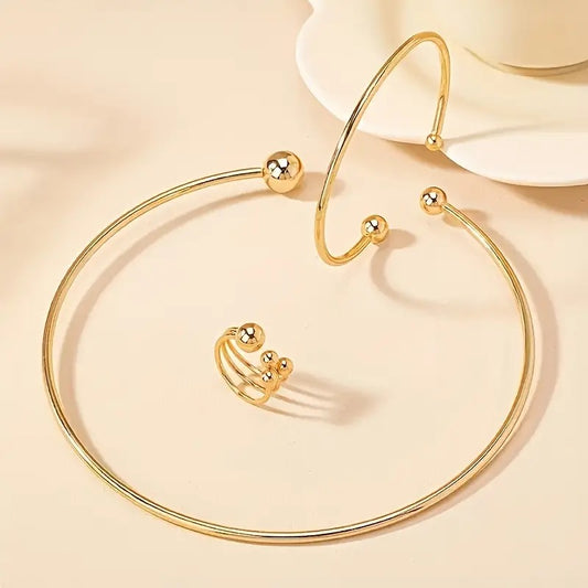 Einzigartiges Design Hochwertige Damenkette Armband Ring Set